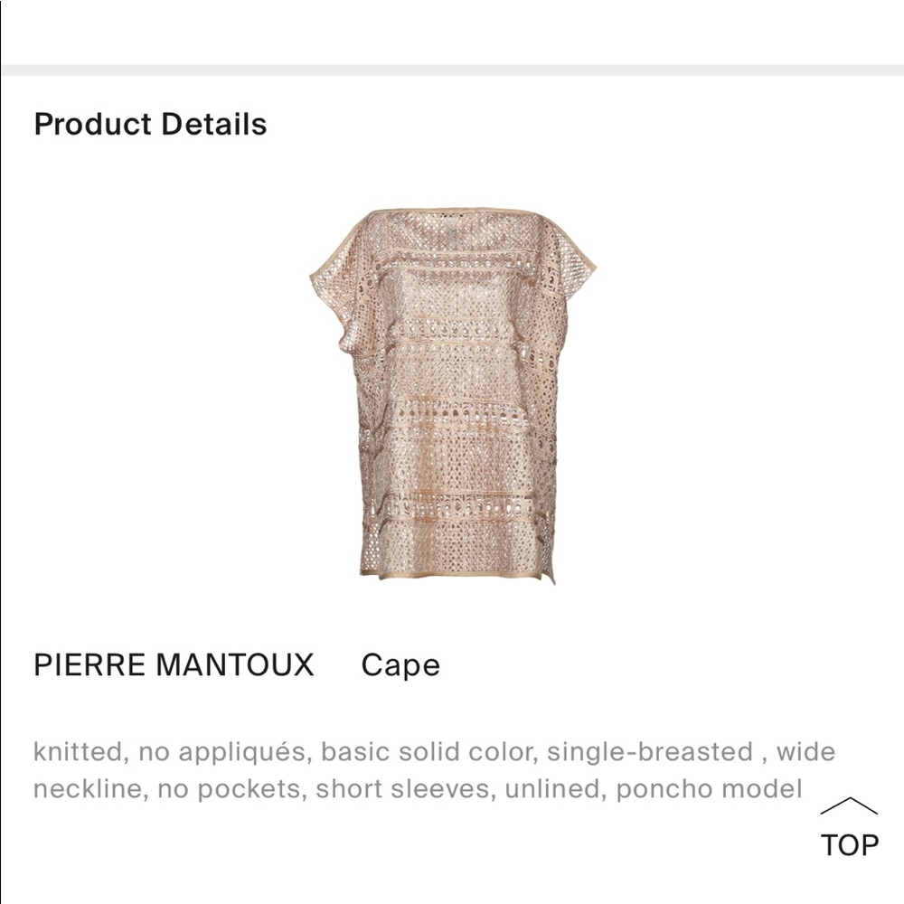 Gorgeous! Pierre Mantoux Golden cape